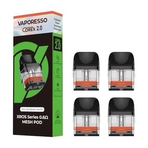Vaporesso XROS Series Pods 4 Pack - Refillable Replacement Pods for XROS Vape Device | Leak-Proof Design, Enhanced Airflow Pods for XROS/3/2/Nano/Mini Kit, No Nicotine (0.6Ω MESH)