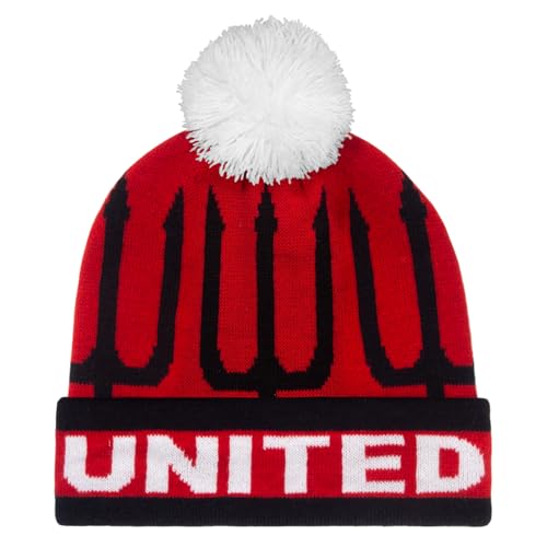 fan originals United Text Bobble Hat Trident Red Black White