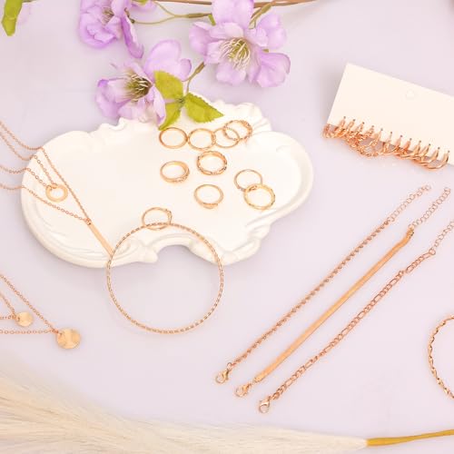 34pcs Gold Jewelry Set for Women Multi Layered Necklace Knuckle Rings Stackable Bracelets Dainty Earrings Fashion Jewelry set Anniversary Birthday Valentine Gift Pack for Women Girls3