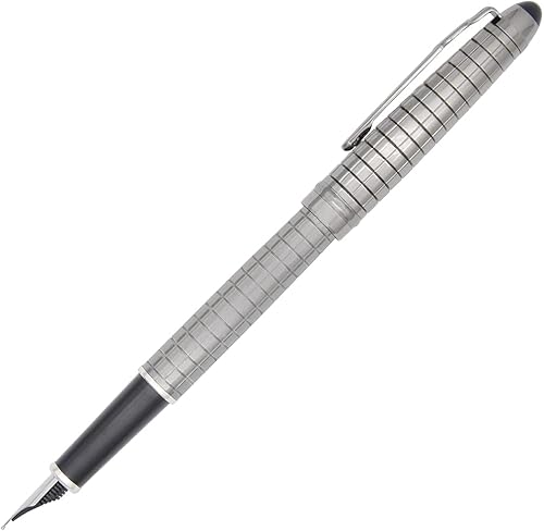 Miniatura 8 de Gullor Pluma avanzada de la fuente Jinhao 163 Executive White & Silver Rhombus que graba en relieve 18kgp