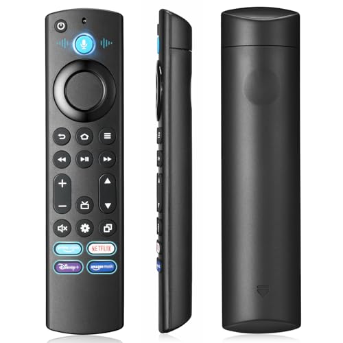 Glitfix Mando a Distancia por Voz (3 Gen) Adecuado para AMZ Fir-e TV Stick 2nd Gen y 3rd Gen, Stick Lite, 4K y 4K MAX, Fir-es Cube 2nd Gen & 3 Gen, con Bluetooth y 4 Botones de Atajo