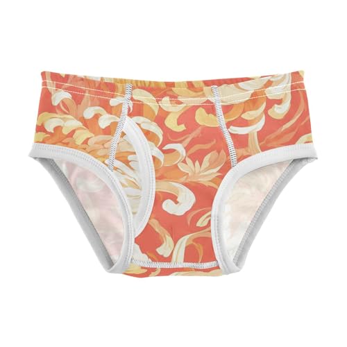 KLL Red Chrysanthemum Toddler Boys' Comfort Underwear Briefs Breathable Children Panties