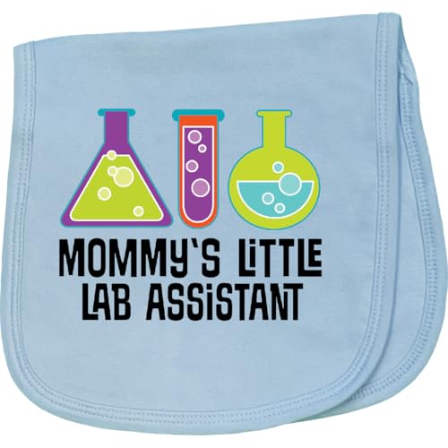 inktastic Science Mommys Little Lab Assistant Baby Burp Cloth Light Blue 45939