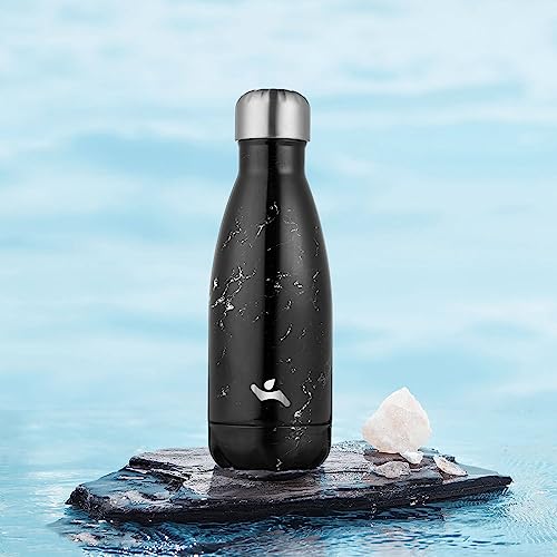 Image of Konokyo Insulated Water Bottles,12 oz Double Wall Stainless Steel Vacumm Metal Flask for Sports Travel,Marble Midnight