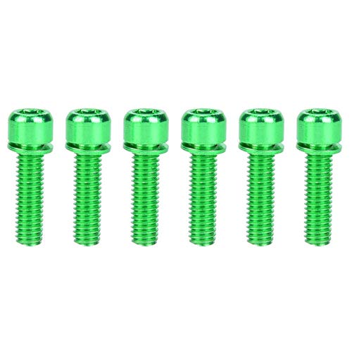6pcs M5x25mm Bike Water Bottle Cage Bolts, Titanium Alloy M5 Hex Socket Tapping Screw for Bottle Holder Bracket Rack Cycling Bracket Bolt for Bike Bottle (Green)