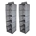 Produktbild SB Trading - 2 x Schrank Organizer hängend aus Stoff - Kleiderschrank Hängeregal Set für Jeans, Shirts, Pullover, T-Shirt & Schuhe - Hängeaufbewahrung mit verstärktem Boden - Regal Ordnungssystem Grau