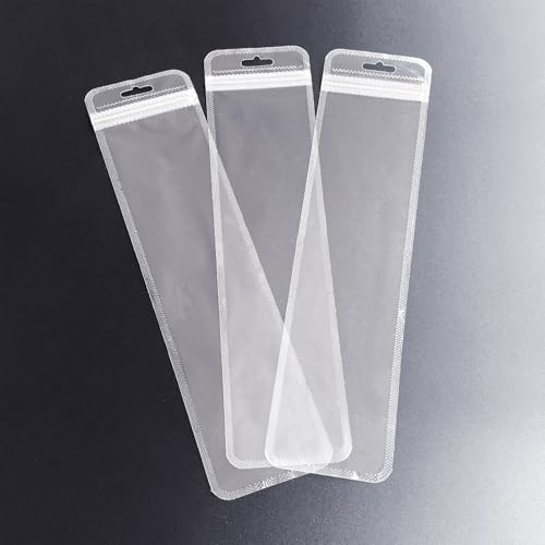 Image of 100 Pcs Resealable Beadable Pen Packaging Bags for Small Business,Clear Zipper Smell Proof Storage Bags for Party Favor Food Storage, Jewelry, Cosmetic,Candy (2.75x11.2inch)