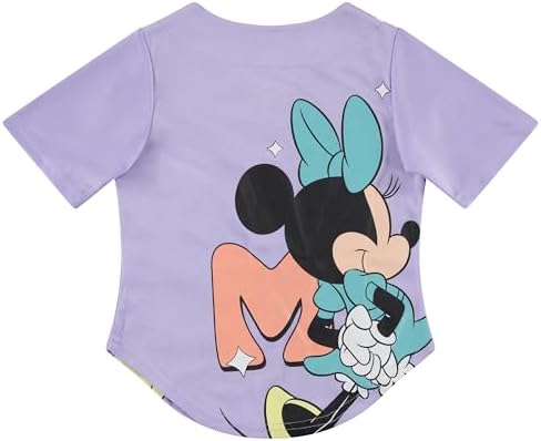 Disney Girls' Disney's Girls Minnie Mouse Baseball Jersey Mesh Button Down Shirt image 4
