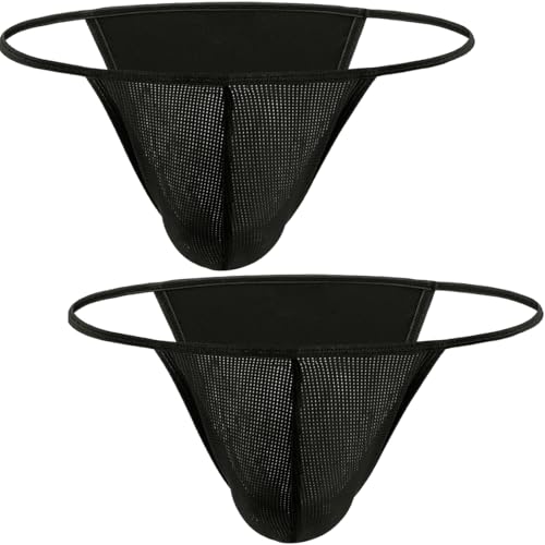 Men's String Cheeky Bikini Underwear High-leg Opening Briefs Sexy Brazilian Cut Breathable Underpanties for Men