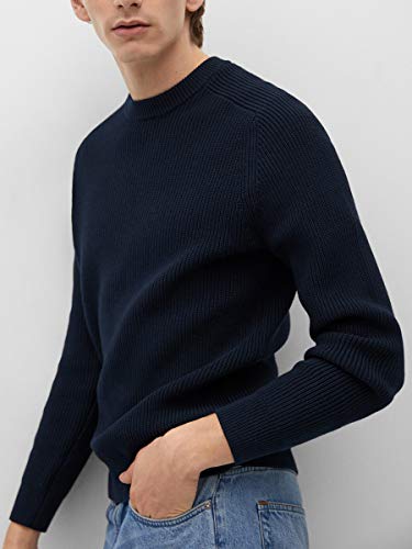 ZHILI Men's Fisherman's Long-Sleeve Pullover Irish Rib Knit Crew Neck Sweater Perfect Merino Wool Fabric2