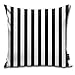 Fabulous_Woo Housse de Coussin à Rayures Noires et Blanches 50 x 50 cm