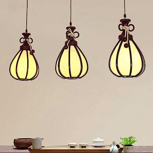 Lámpara de mini linterna de costura creativa retro de madera E27 estilo chino 4