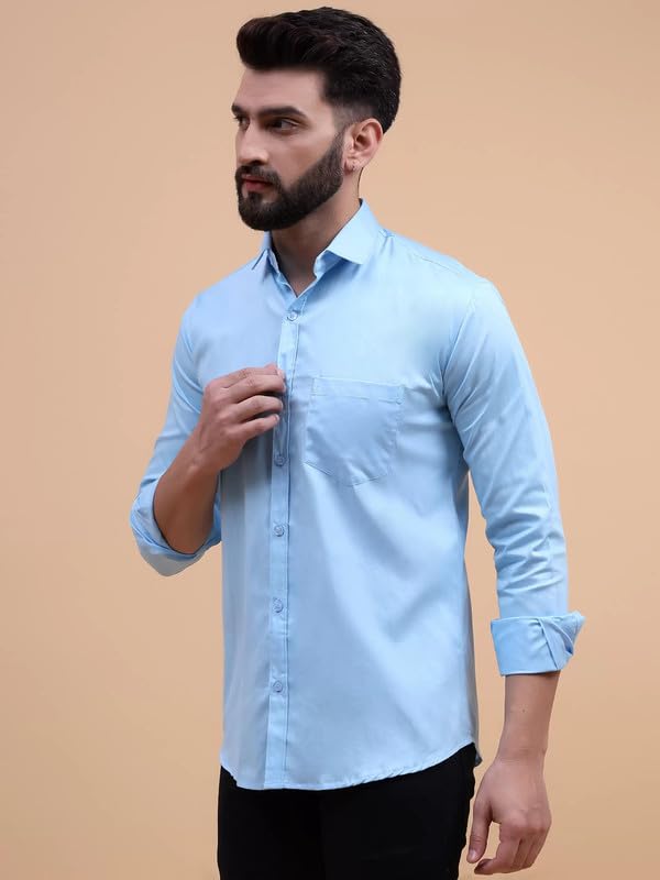 Image of Tee Projekt Solid Shirt for Men's,Solid Shirt for Men's, Casual Shirt for Men,Full Sleeve Spread Collar Shirt for Men, Shirt for Men||(Pack of-2)||