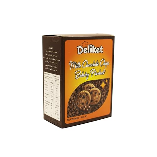 DELIKET Milk Chocolate Chips 150g box Smooth & Creamy Baking or Snacking Chocolate