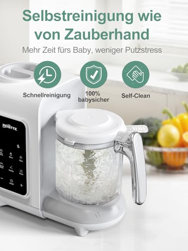 KOSTTE Babynahrungszubereiter 6-in-1, Dampfgarer Mixen mit Auftauen – Ansicht 4