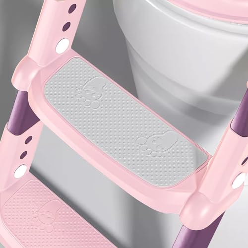Image of Skylofts Baby Potty Training Seat Potty seat for Kids 1-3 Years Potty Training Stair Potty Seat for Kids 2-5 Years (Pink)