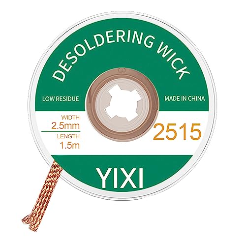 1 Pieza Malla Desoldadora,Soldadura Desoldar para Eliminación de Estaño,Malla para desoldadura Sin Limpieza, Trenza de Mecha de Soldadura,Quitar la Soldadura,Mecha para desoldar(2.5mm*1.5m)