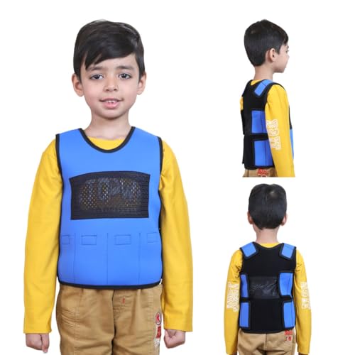 Image of Abley's Kids Weighted Vest for Sensory Integration - Calming Deep Pressure Sensory Vest for Autism, SPD, ADHD - Adjustable Neoprene Body Wrap with 6 Removable Weights - Blue, Small (0.9 KG)