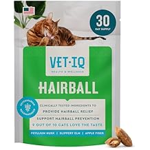 VetIQ Hairball Treatment for Cats, Hairball Remedy Crunchy and Creamy Cat Treats for Furball Control and Relief, Chicken Flavor, 3.7oz