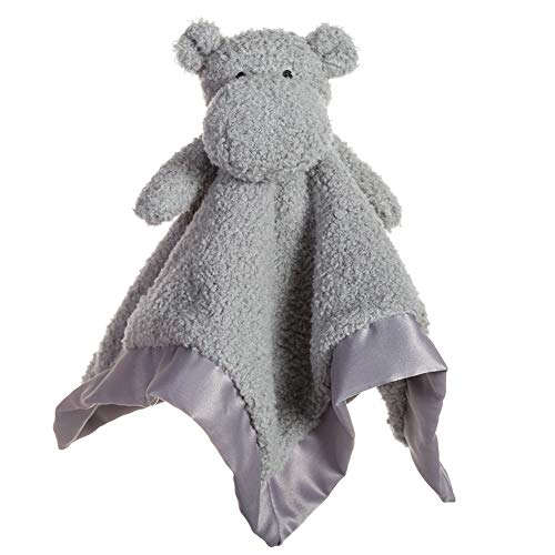 Image of Apricot Lamb Stuffed Animals Hippo Security Blanket Infant Nursery Character Blanket Luxury Snuggler Plush Baby Lovey(Hippo, 13 Inches)