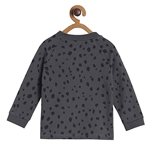 Image of miniklub Baby Round Neck Long Sleeve Knitted Cotton Clothing Set, Pack of 2 (Charcoal Color)