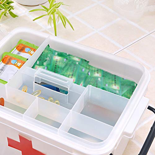 YARNOW Caixa de remédios de primeiros socorros para uso doméstico de plástico para medicamentos, por