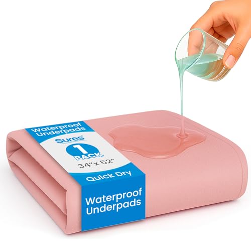 Best Washable Incontinence Bed Pads for Elderly in 2026 10 Vive Bed Pads for Incontinence Washable, Bed Wetting Protection for Adults & Elderly - Waterproof Reusable Underpads for Women, Men, Kids, Pet