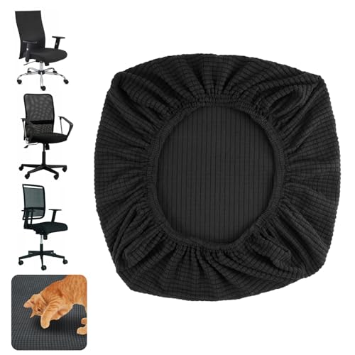 AetherAurora Funda Asiento Silla, 35-48 cm Fundas Sillas Oficina, Universal Modernas Extraíbles Funda Elástica para Sillas, Lavable, Resistente al Desgaste, para Oficina, Comedor, Cocina, Bar (Negro)