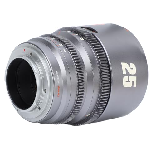 Lente de Cine de 25 Mm, T2.1 Manual Enfocando 260 ° Ultra Long Focus, Gray, con Series FS FS5, FS7, FS7M2, FS5M2K, para una Serie A3000, A5000, A5100, A5100L, A6000, A6000L,