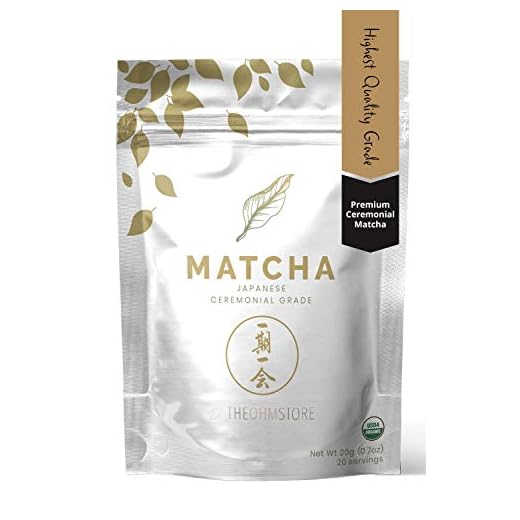 100% Organic Ceremonial Matcha Green Tea Powder by The Ohm Store — USDA Certified Organic Blend, Premium Ceremonial Grade, Pure Japanese Matcha Tea, Unsweetened and Vegan — 20g, 20 Servings