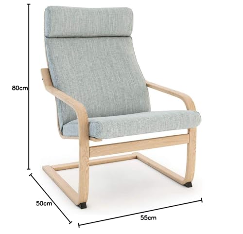 Vinylla Armchair Replacement Cover Made for Ikea Poang Chair (Cushion Design 3, Polyester - Light Grey) - Image 4