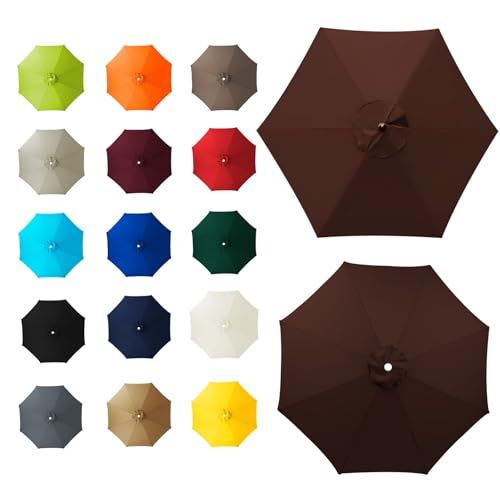 Toile de rechange pour parasol 8 côtes marron pour une décoration de terrasse soignée