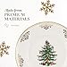 Spode Christmas Tree Gold Dinner Plate (Set of 4) – 10 Inch Porcelain Dinner & Appetizer Dish, Holiday-Themed Serving Plate, Microwave & Dishwasher Safe, Festive Collectible Seasonal Dining