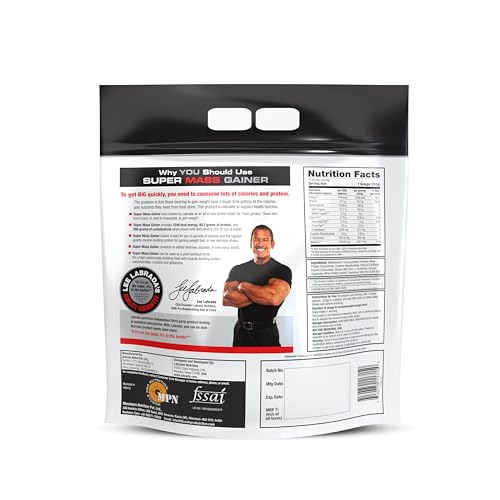 Labrada Super Mass Gainer 5kg | High-Calorie Protein Powder for Muscle Growth & Recovery |1234 Calories | 40g Protein | 265g Carbs | 3g Creatine | 500mg Glutamine, 3000gm (5 Kg,Chocolate Ice Cream)