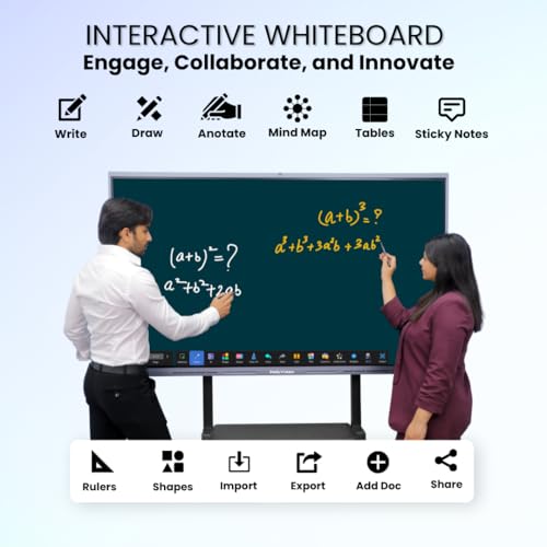 Image of Studynlearn EDLA 86 Inch AI Ultra 4KHD Interactive Flat Panel with 48MP Camera & Mic, Android14.0 Multitouch Screen Display 8GB RAM 128GB ROM 20W-2 Speaker|USB, VGA, Display Ports |K12 Digital Content