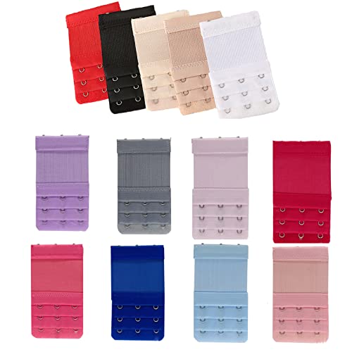 CINY Extensions pour Soutien-Gorge, Ensemble Rallonges Élastiques pour Soutien-Gorge pour Femmes 13Pcs, 3 Rangées 3 Crochets, Boucle De sous-Vêtements Élastique Douce (13 Couleurs) Cover