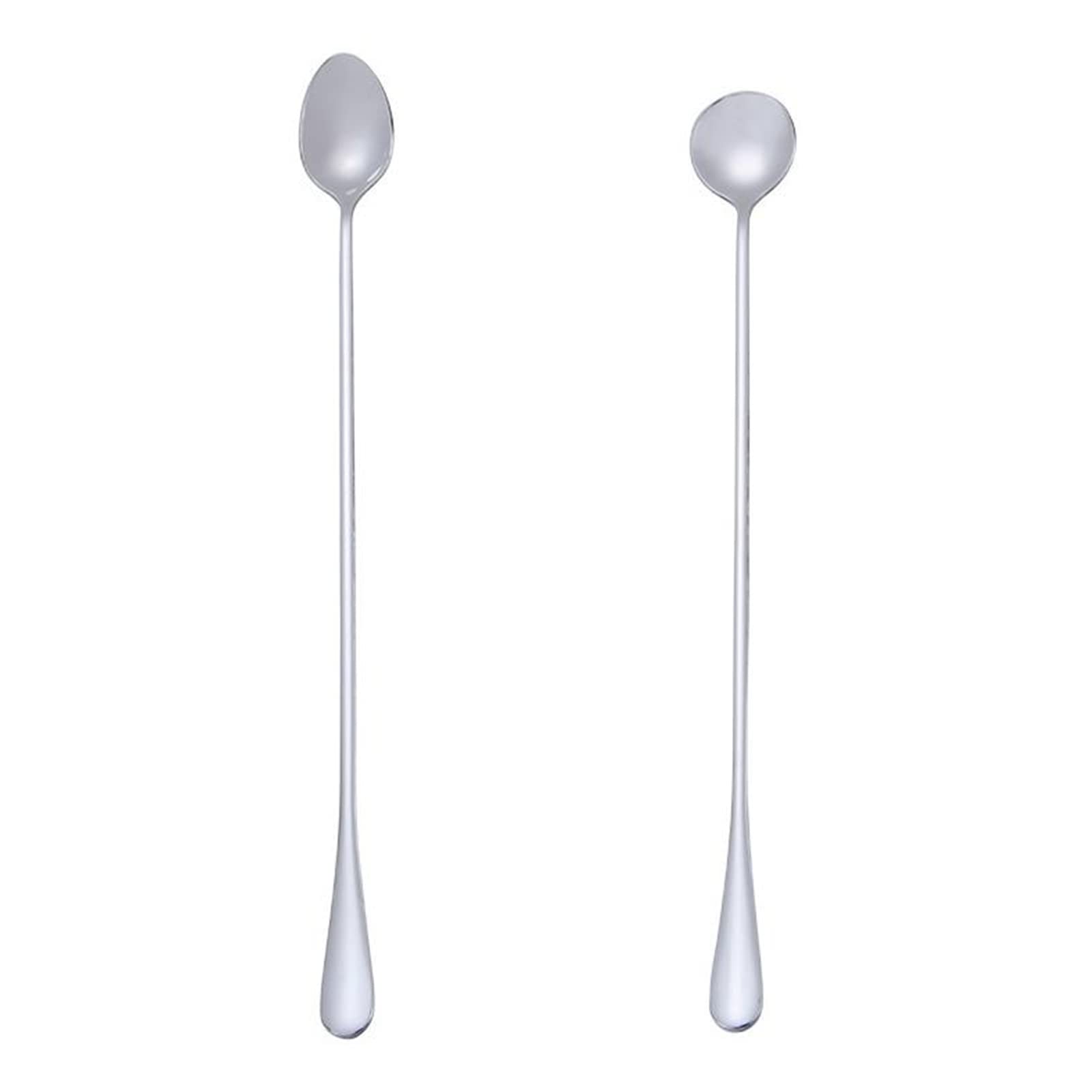 11 Inch Long Handle Iced Tea Spoon, Set of 2 Stainless Steel Ice Cream Spoon, Iced Teaspoon, Cocktail Stirring Spoons,Coffee Spoon,Milks Mixing Milkshake Spoon