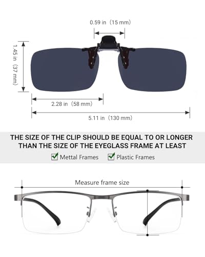 LUFF 2-Pack Clip on Day+Night Vision Polarized Sunglasses,Night Driving Safety4