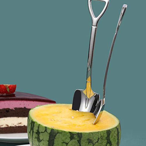 Cabilock Conjunto de 8 peças de colheres de pá de aço inoxidável para sobremesa colheres de café cri