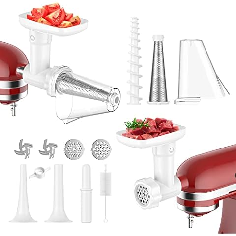 GVODE Fruit and Vegetable Attachment Strainer Set with Meat Grinder for Kitchenaid, Fruits Jucier Vegetables Strainer Attachement, For Kitchenaid Mixer Attachments Cover