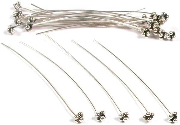 24 Bali Ball Head Pins Sterling Silver Hat Pin 25 Ga 2"