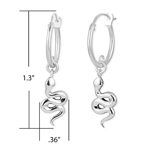 Boma Jewelry Sterling Silver Snake Snap Down Closure Tube Hoop Earrings4