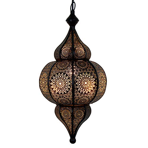 Casa Moro Orientalische Lampe MOULOUK Schwarz 54cm | marokkanische Pendelleuchte | Boho Chic Hängelampe wie aus 1001… – Bild 5