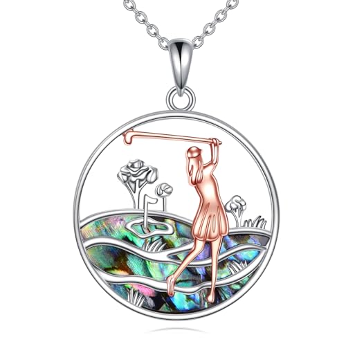 TIGER RIDER Sports Necklace for Women Sterling Silver Golf Soccer Heart Baseball Pendant Necklace Jewelry Gifts Birthday Holiday Gifts for Men Player Sports Fan