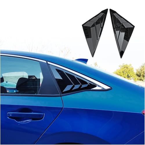 Axinda Rear Side Window Louvers Compatible with Honda Civic Sedan 11th Gen 2022 2023 2024 2025, Exterior Accessories, Car Rear Side Air Vent Scoop Shades Covers Blinds 2PCS (Glossy Black)