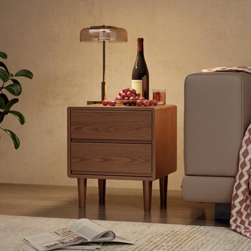 Kaslandi SDFDFG Solid Wood Nightstand,Nightstand With Drawers,Mid Century Modern Nightstand Small Nightstand For Bedroom, Dorm And Living Room,Walnut Nightstand thumb #6
