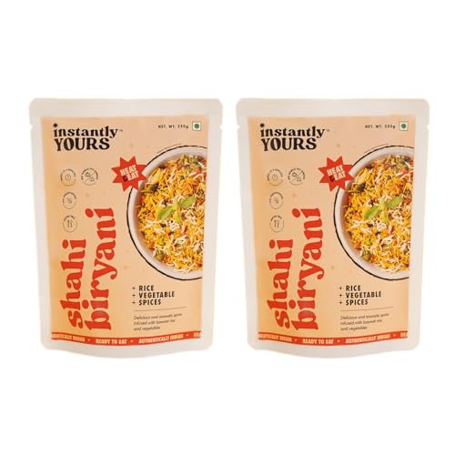 Instantly Yours Ready to Eat Shahi Biryani Veg 500 gm (pack of 2), Ready to Eat Indian Rice with Vegetables and Spices (No Onion No Garlic)(Jain)