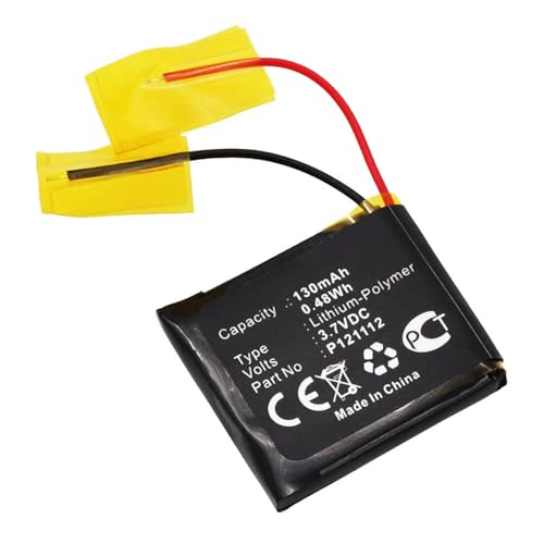 Synergy Digital Smartwatch Battery, Compatible with Pebble Pebble Steel Smartwatch, (Li-Pol, 3.7V, 130mAh) Ultra High Capacity, Replacement for Pebble P121112 Battery