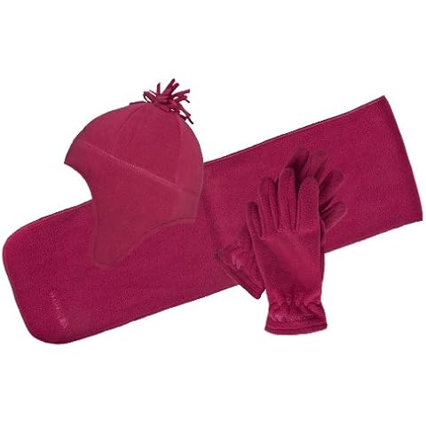Trespass Children Rose Fleece Hat, Scarf and Gloves Set Cover