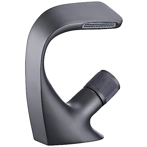 Robinet de lavabo gris anti-éclaboussure idéal pour vasque à poser